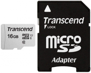 Transcend 16GB MicroSD Card + SD Adapter