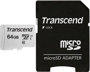 Transcend 64GB MicroSD Card + SD Adapter