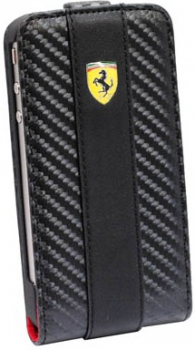 Чехол Ferrari Challenge Collection для iPhone 4/4S Flip Carbon (FEFLIP4C)
