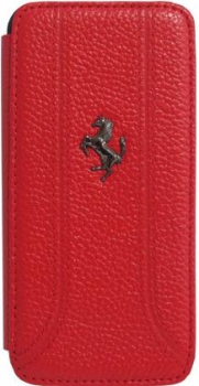 Чехол для iPhone 5 Ferrari Grain Leather Book Red (FEFFFLBKP5RE)