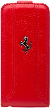 Чехол для iPhone 5 Ferrari Grain Leather Flip Red (FEFFFLP5RE)