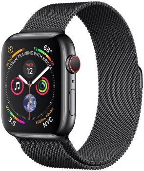 Apple Watch 5 44mm Space Black Stainless Case Space Black Milanese Loop LTE