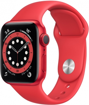 Apple Watch 6 40mm Red Aluminum Case Red Sport Band