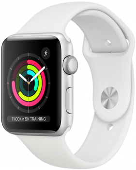 Apple Watch 3 38mm Silver Aluminum Case White Sport Band Apple Watch 3 38mm Silver Aluminum Case White Sport Band