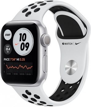 Apple Watch Nike 6 40mm Silver Aluminum Case Black Nike Sport Band Apple Watch Nike 6 40mm Silver Aluminum Case Black Nike Sport Band