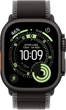 Apple Watch Ultra 3 49mm Black Titanium Case with Black/Charcoal Trail Loop M/L