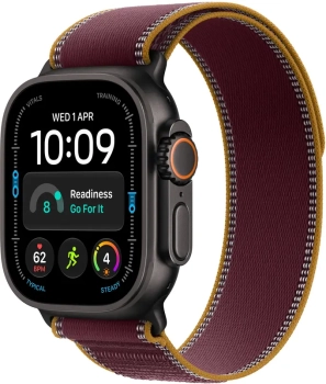 Apple Watch Ultra 4 49mm Black with Burgundy Trail Loop M/L