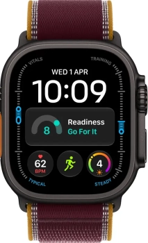 Apple Watch Ultra 4 49mm Black with Burgundy Trail Loop M/L