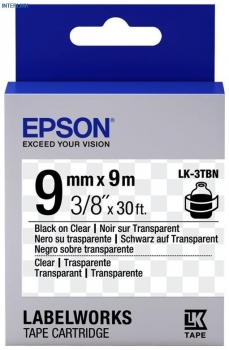Epson LK-3TBN Black/Transparent