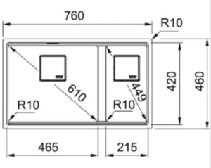 Franke KNG 160-46-21 Matt Black