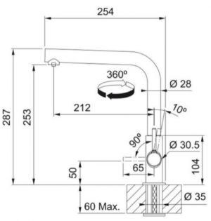 Franke Lina L Clear Water Black