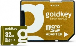 GoldKey 32GB MicroSD Card + SD Adapter