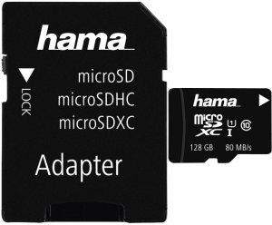 Hama 128GB MicroSD Card + SD Adapter