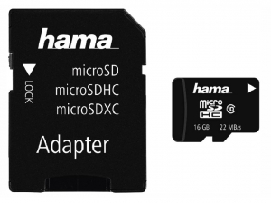 Hama 16GB MicroSD Card + SD Adapter