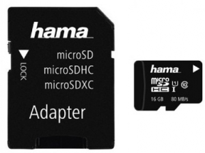 Hama 16GB MicroSD Card + SD Adapter
