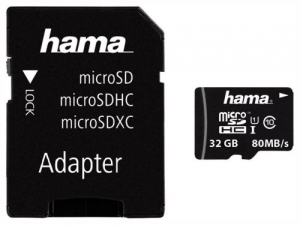 Hama 32GB MicroSD Card + SD Adapter