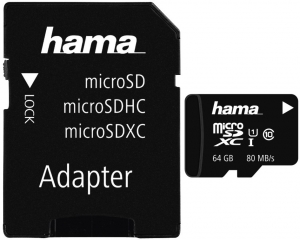 Hama 64GB MicroSD Card + SD Adapter