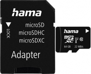 Hama 64GB MicroSD Card + SD Adapter