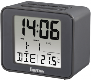 Hama Cube Radio Alarm Clock Grey