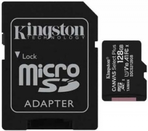 Kingston 128GB MicroSD Card + SD Adapter