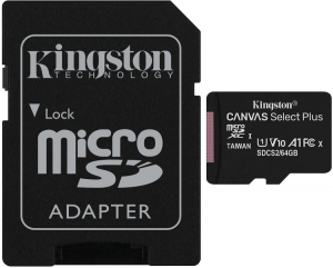 Kingston 64GB MicroSD Card + SD Adapter
