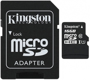 Kingston 16GB MicroSD Card + SD Adapter