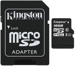 Kingston 16GB MicroSD Card + SD Adapter Kingston 16GB MicroSD Card + SD Adapter