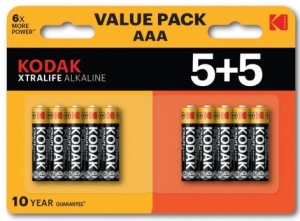 Kodak Xtralife Alkaline AAA 5+5 pack