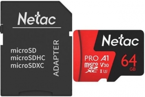 Netac P500 Extreme Pro 64GB MicroSD Card + SD Adapter