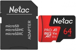 Netac P500 Extreme Pro 64GB MicroSD Card + SD Adapter Netac P500 Extreme Pro 64GB MicroSD Card + SD Adapter