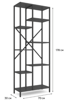 Nex Loft Cascade 1780x700x300 mm Pal Anthracite/ Anthracite