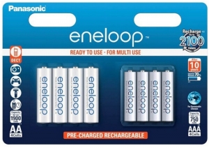 Panasonic Eneloop AA 1900mAh + AAA Eneloop 750mAh BK-KJMCDE44E