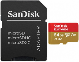 SanDisk 64GB MicroSD Card + SD Adapter SanDisk 64GB MicroSD Card + SD Adapter