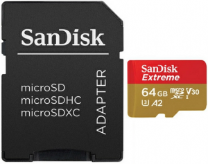 SanDisk 64GB MicroSD Card + SD Adapter