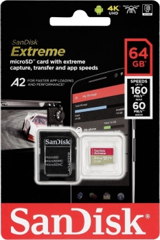 SanDisk 64GB MicroSD Card + SD Adapter