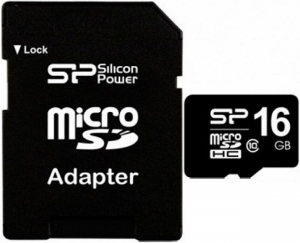 Silicon Power 16GB MicroSD Card + SD Adapter