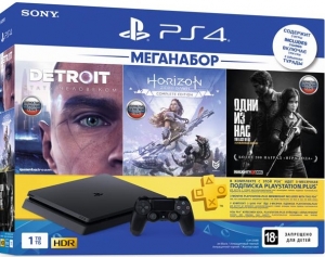 Sony PlayStation 4 Slim 1TB Black + HZD+DET+TLOU