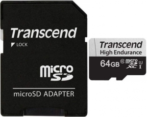 Transcend 64GB MicroSD Card + SD Adapter