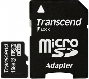 Transcend 16GB MicroSD Card + SD Adapter