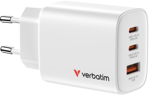 Verbatim 3 Port Essentials GaN 65W White Verbatim 3 Port Essentials GaN 65W White