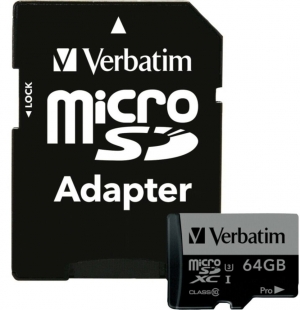Verbatim 64GB MicroSD Card + SD Adapter Verbatim 64GB MicroSD Card + SD Adapter
