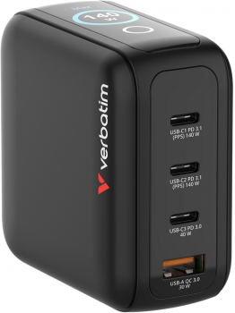 Verbatim Mini GaN Charger with Display 140W